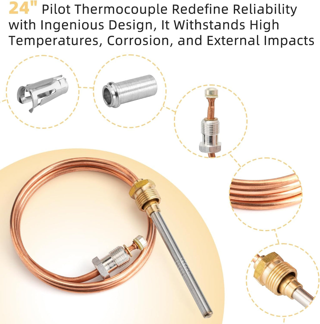 CQ100A1013/U 24-Inch Replacement Thermocouple Fits for Resideo Gas Furnaces