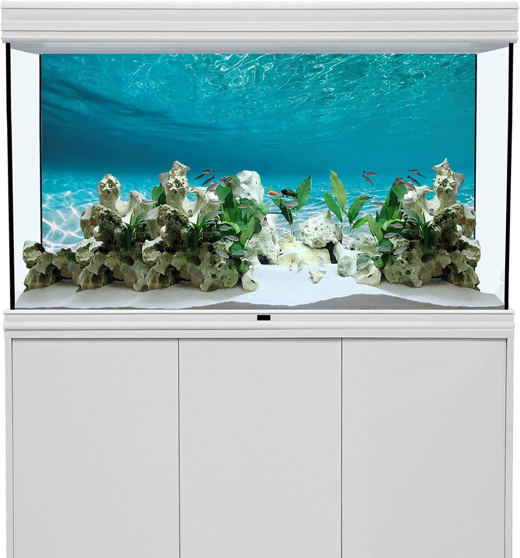 48x24 in Undersea Vinyl Aquarium Backdrop Ocean Floor Fish Tank Background