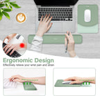 Keyboard Wrist Rest & Mouse Pad with Wrist Rest, Green | Rectangular Ergonomic Mousepad, Non-Slip Base, Home/Office