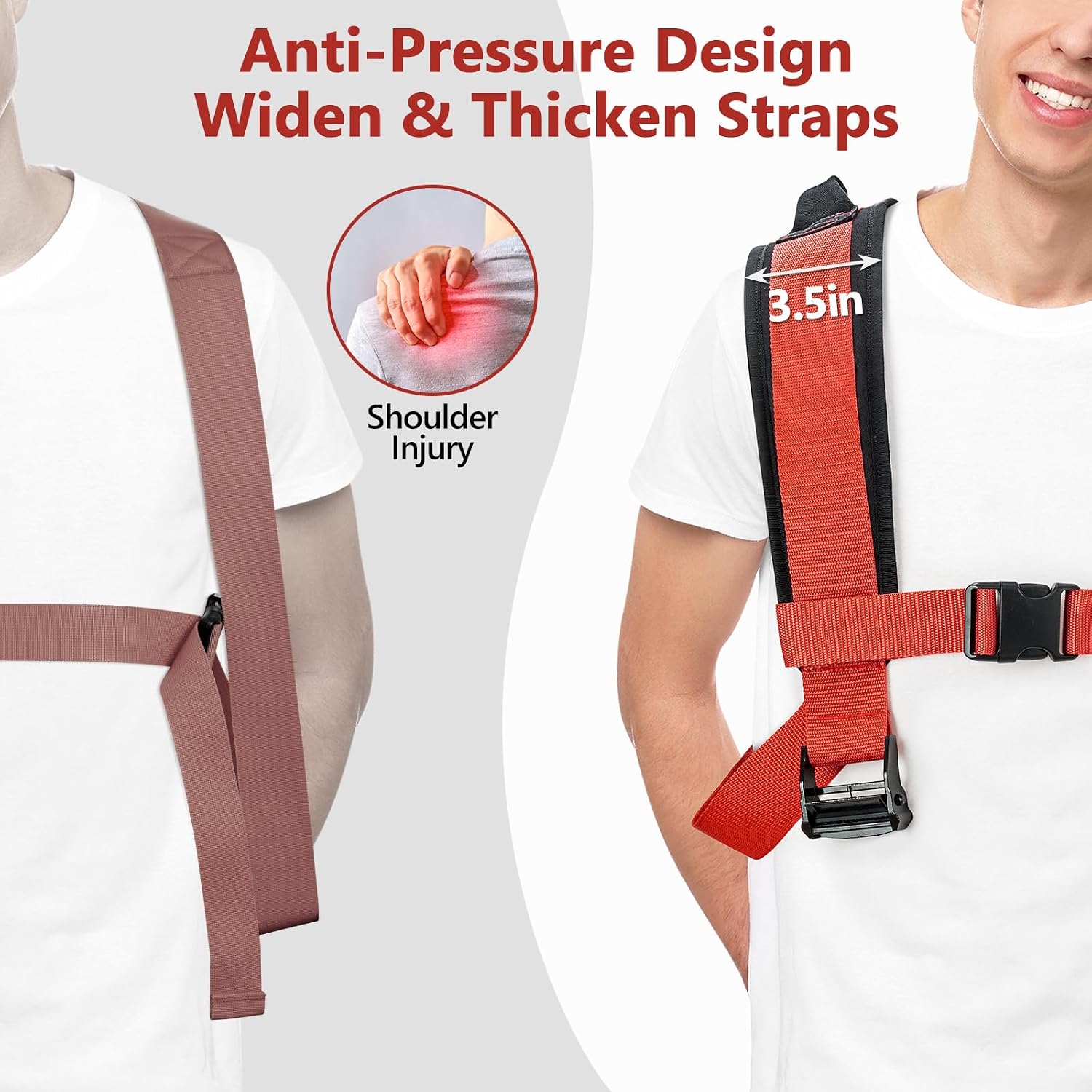 Moving Straps 1 Person-Front Carry, Lifting Straps Moving Free Your Arms, Heavy Duty Strap for Appliance, Thicken