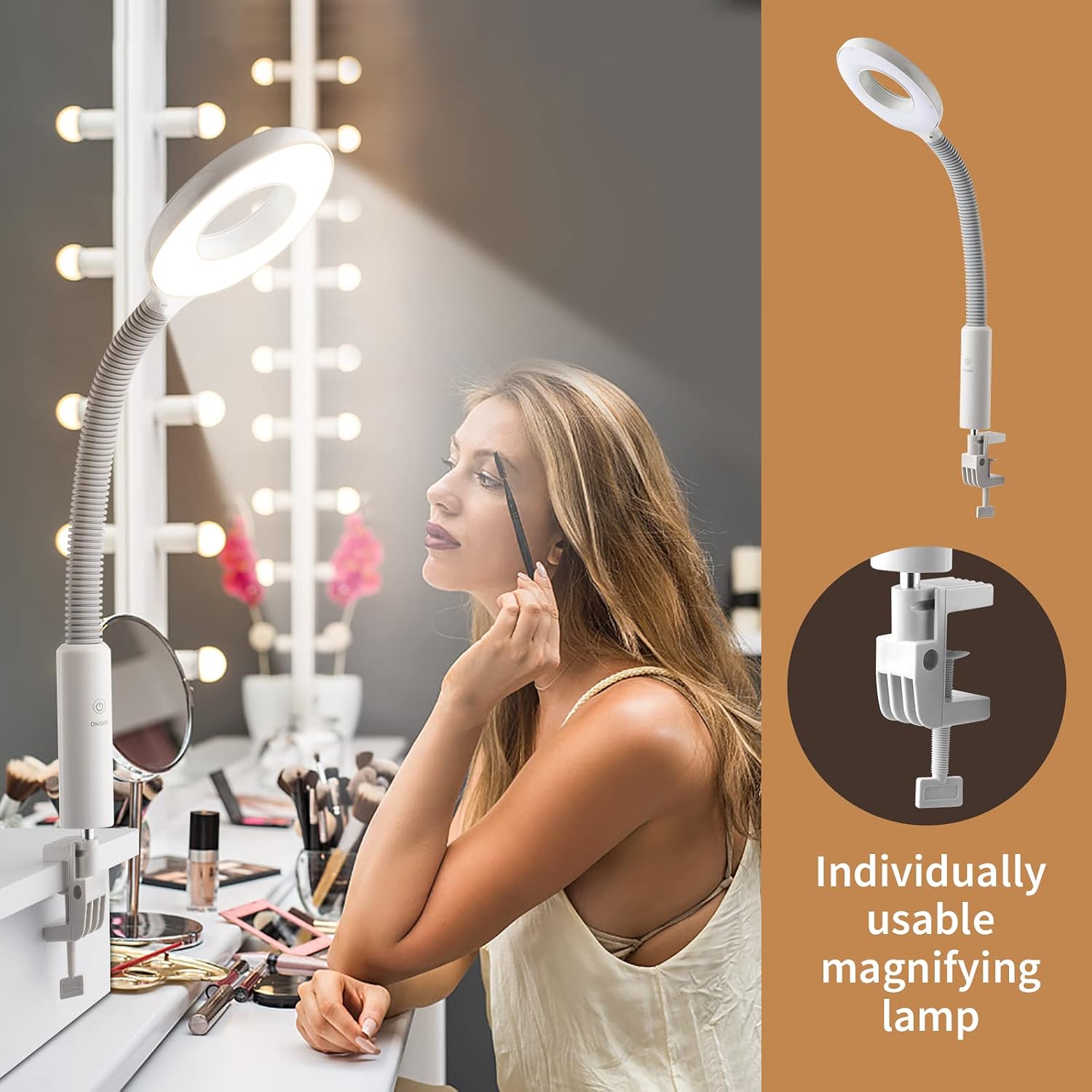 2 in 1 Facial Steamer with 5X Magnifying Lamp, Esthetician Steamer Professional Aromatherapy Humidifier Face Spa Mist