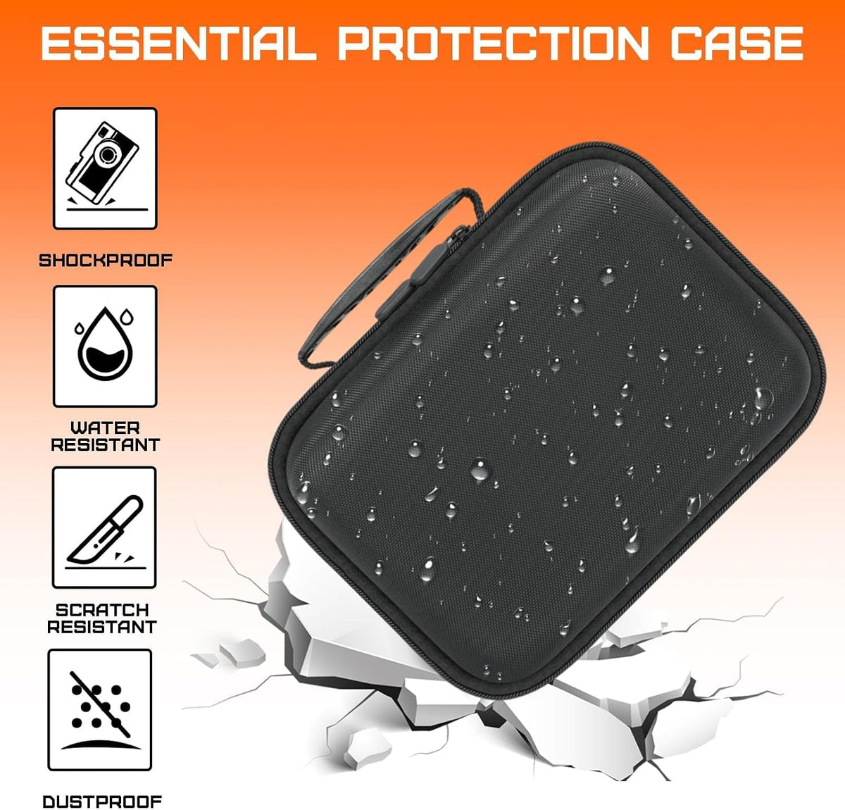 Hard Carrying Case 8x6x4.2'' with Custom Foam Insert for Electronic Devices
