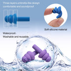 24 Pairs Ear Plugs Silicone Waterproof Reusable Earplugs, Vivid Colors