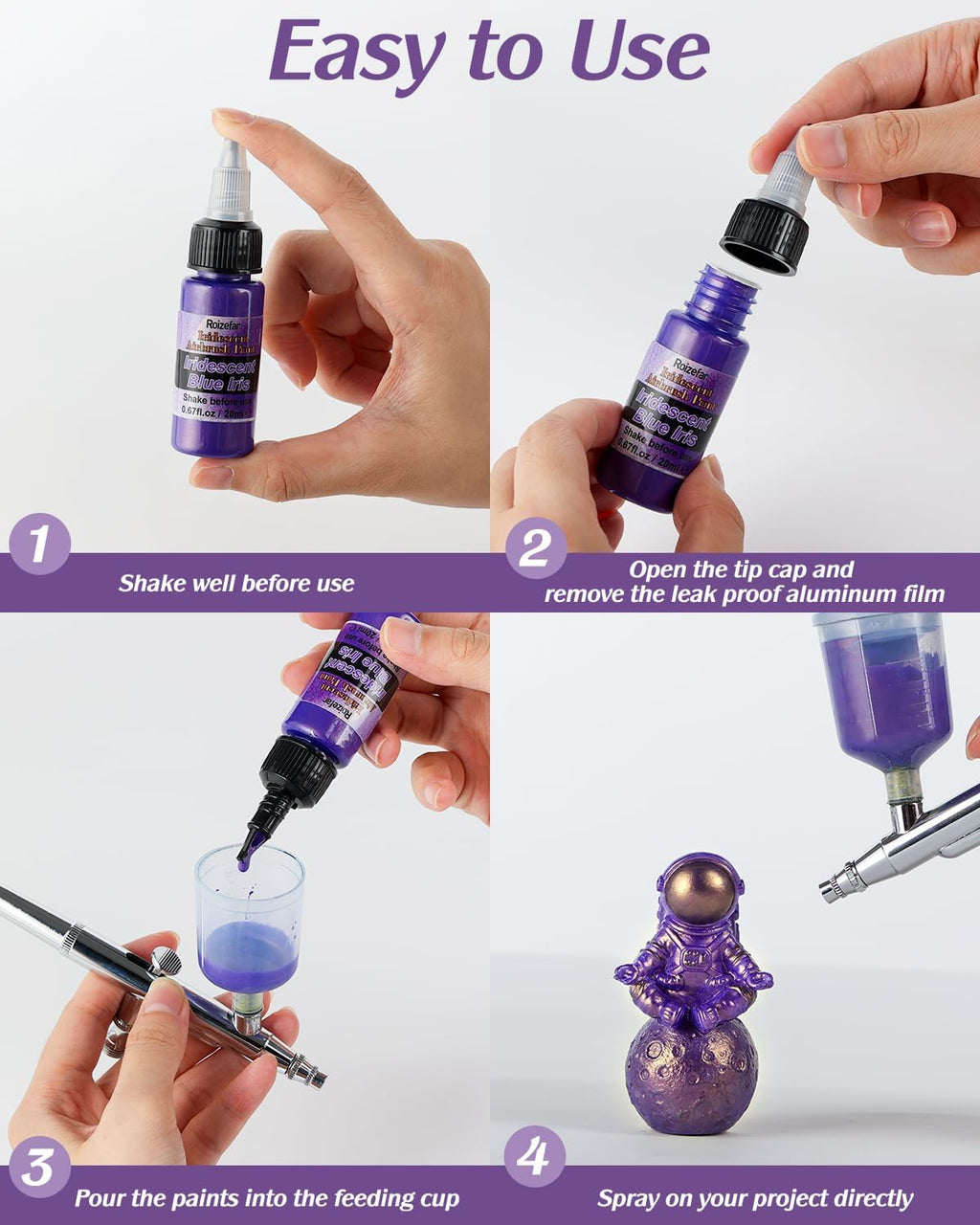 Airbrush Paint, 44 Colors with 6 Thinner for Models & Crafts | Water-Based, Ready to Spray, Acrylic Air Brush Paints