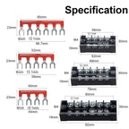 Terminal Block, 4/5/6 Circuits 600V 25A Dual Row Screw Terminal Strip 6 Set