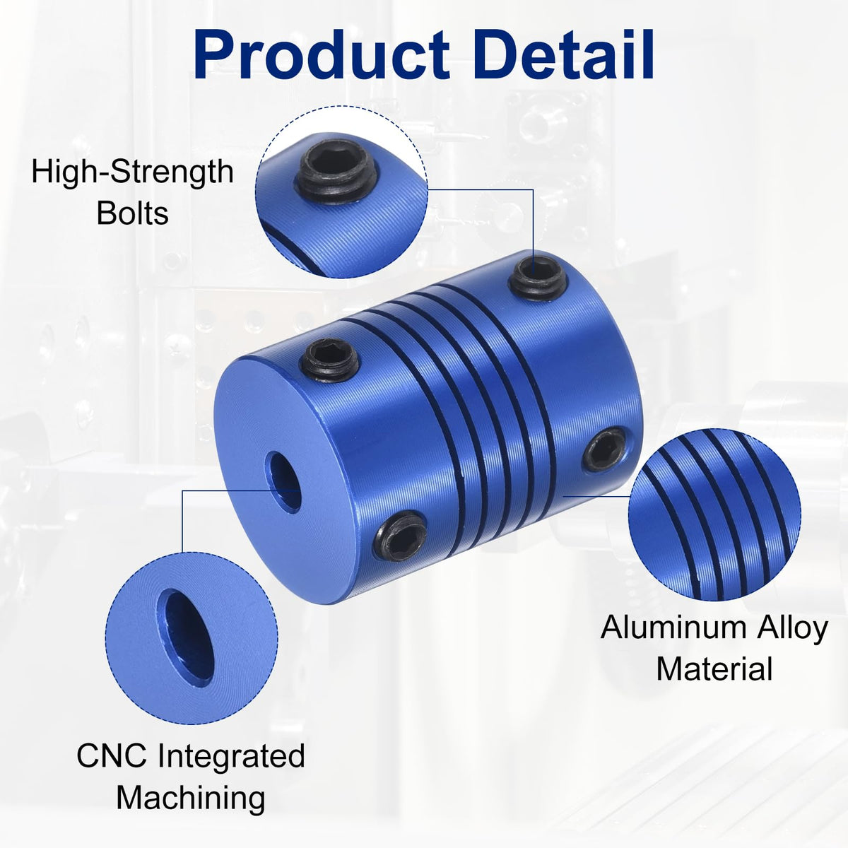 ELEZAPLY Flexible Shaft Coupling(4mm|4mm): 4 Pcs Blue Aluminum Alloy