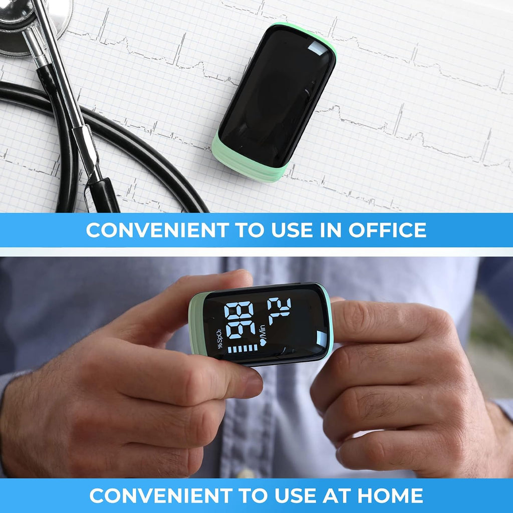 Finger Pulse Oximeter, Fingertip Blood Oxygen Saturation with Pulse Monitor Rechargeable, Accurate Spo2 Reading for