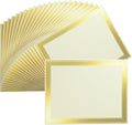 25 Count Certificate Paper 8.5 x 11 for Printing,Blank Gold Foil Border,Award Certificate Paper for