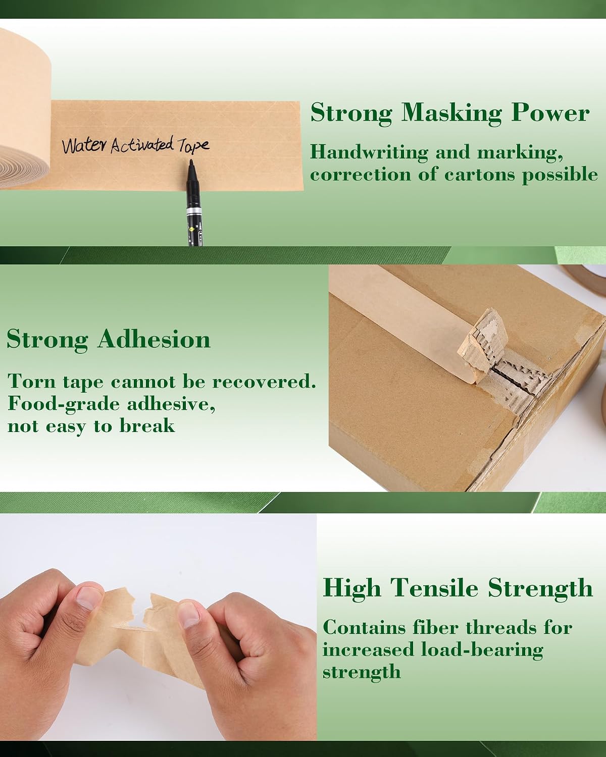 2-Pack Water Activated Kraft Paper Tape