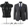 2 Pack Male Mannequin Torso Half Body Mannequin with Stand and Hanging Hook Stackable Dress Form Hollow Back for
