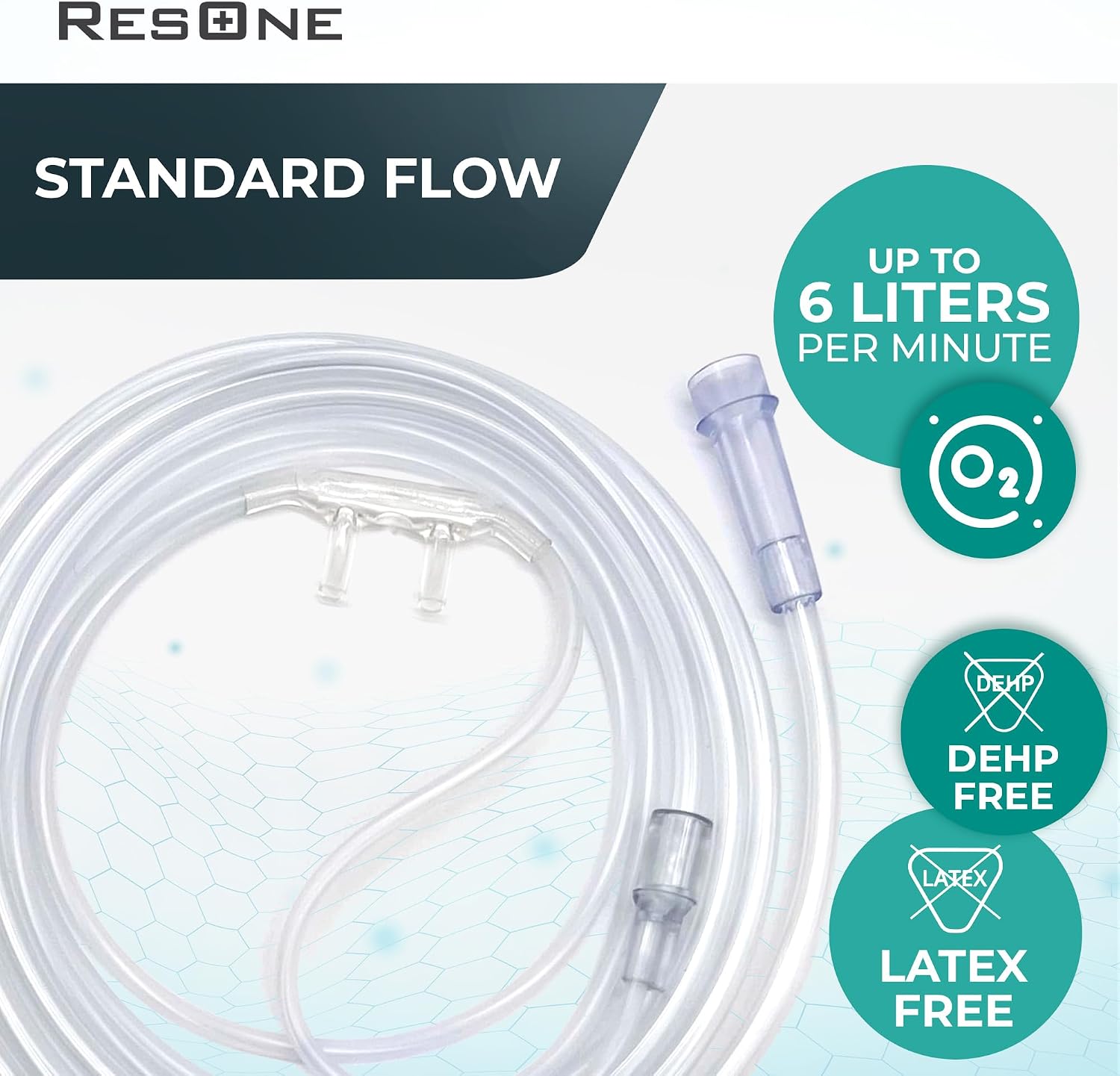 7Ft Soft Adult Oxygen Nasal Cannula 5-Pack - Curved Prongs, Crush-Resistant Tubing - Nasal Tubes, Oxygen Concentrator