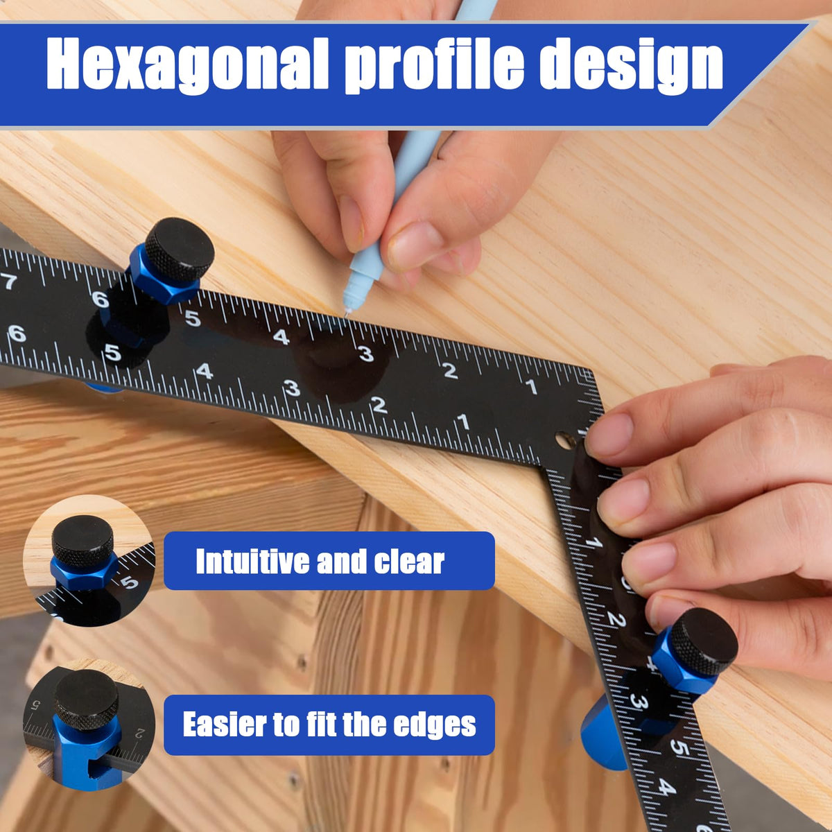 Tall Stair Gauges for Framing Square with Holder Layout Tools