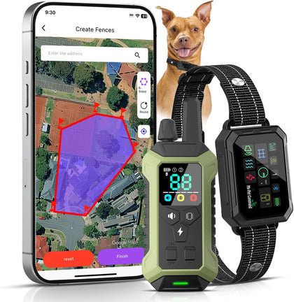 2-1 Smart Wireless GPS Dog Fence with APP Setup 1 Collar Kit