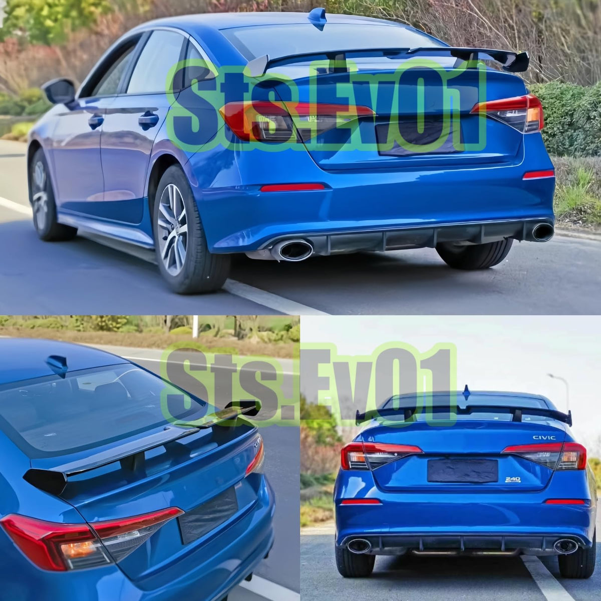 STSEV01 Universal 55" Rear Spoiler Glossy Black DeckLid Lip Accessories