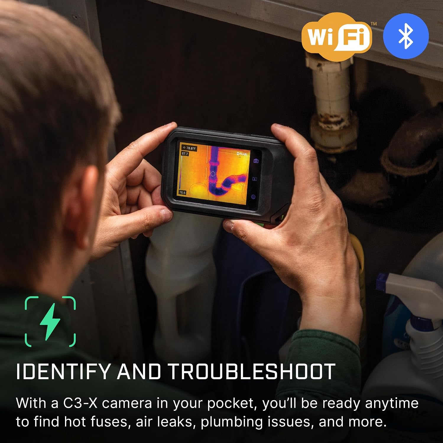C3-X Compact Thermal Imaging Camera, WiFi, 128x96 MSX, Ignite