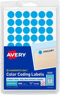 Color-Coding Removable Labels, 1/2 Inch Round Stickers, Light Blue, Non-Printable, 840 Dot Stickers Total (5050)
