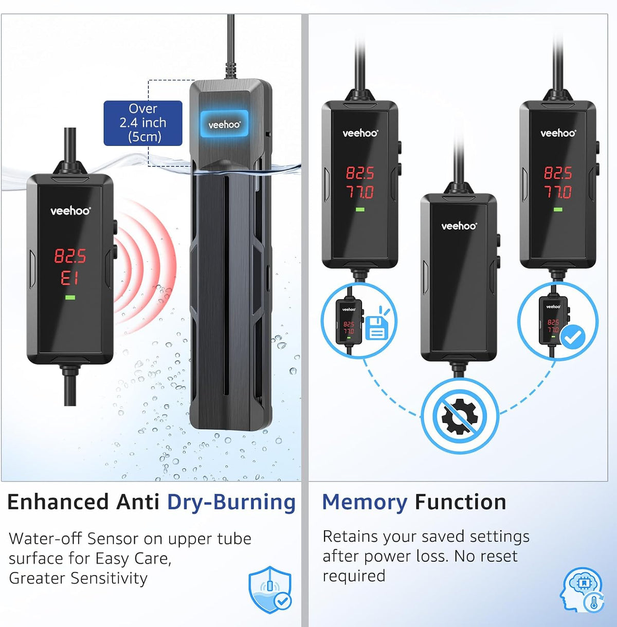 500W Aquarium Heater with Over-Temperature & Anti Dry-Run Protection
