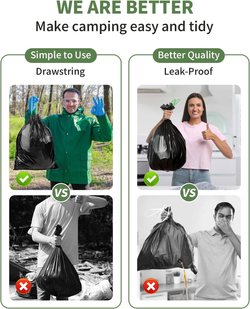 Camping Toilet Bags Poo Gel Set,25 Portable Toilet Bags with 15 Poo Gel Set | 8 Gallon Portable Composting Toilet for
