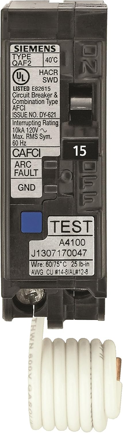 Siemens QA115AFCP 15-Amp Single Pole 120-volt Plug On Combination AFCI Breaker