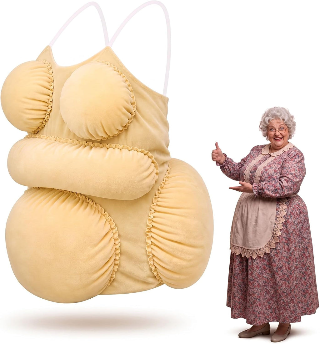 Fat Suit Old Lady Halloween Costume for Women Men Adults | Padded Fat Belly Design, Granny Grandma and Santa Claus