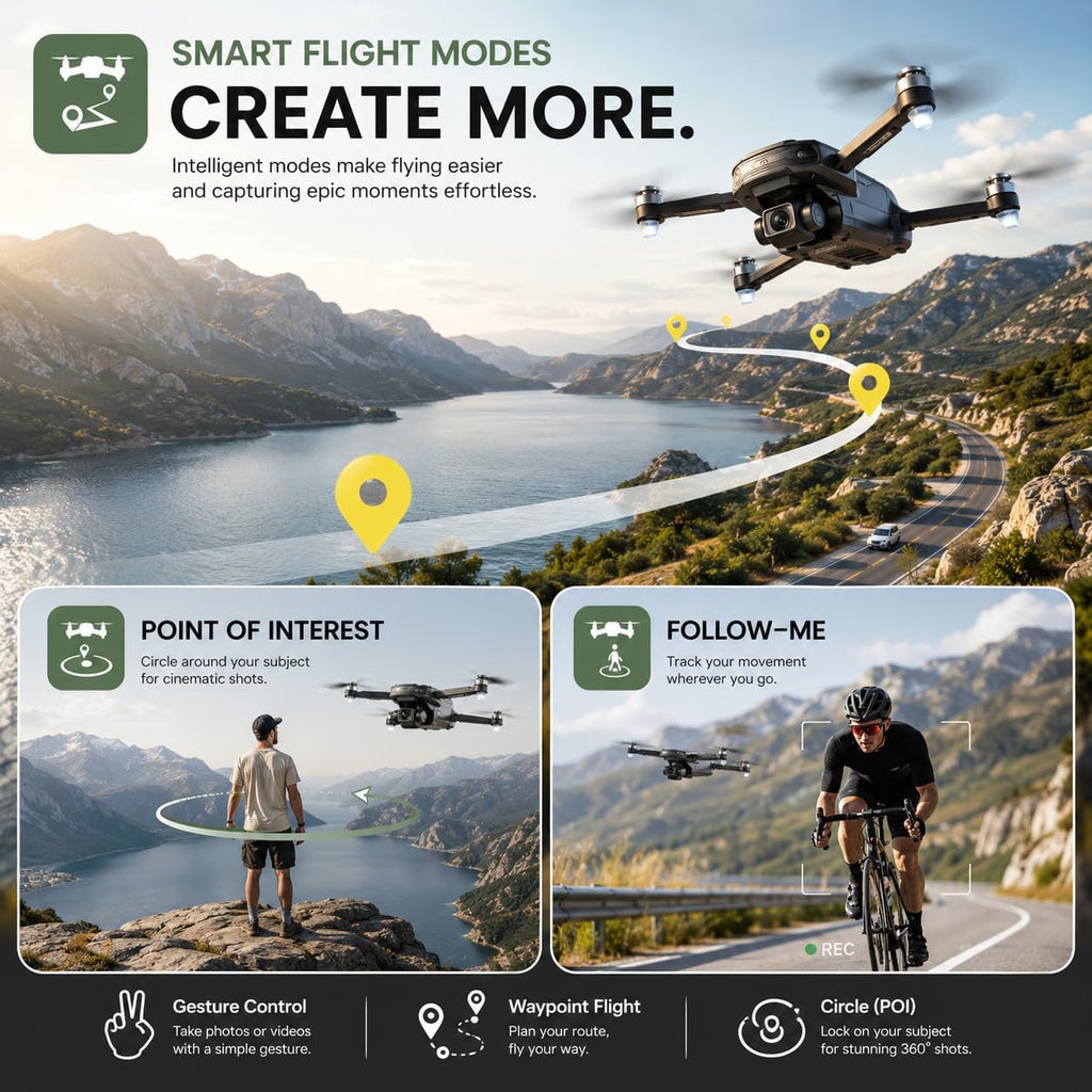 HS175D GPS Drone with 4K Camera for Adults, Under 249g, Foldable RC Quadcopter with Auto Return, 46 Mins Long Flight