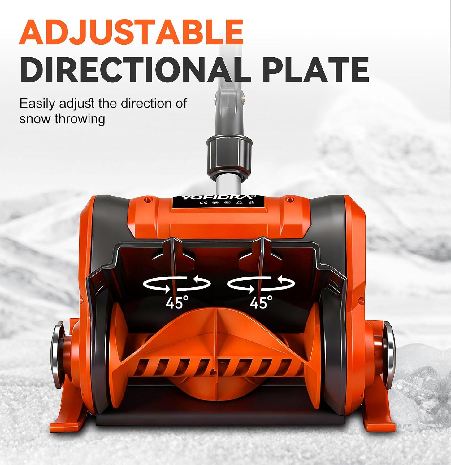 Cordless Snow Shovel, Electric Snow Shovel 12" Width 6.7" Depth Cleaning and 20ft Throwing Distance, 4 Ah 21V Battery