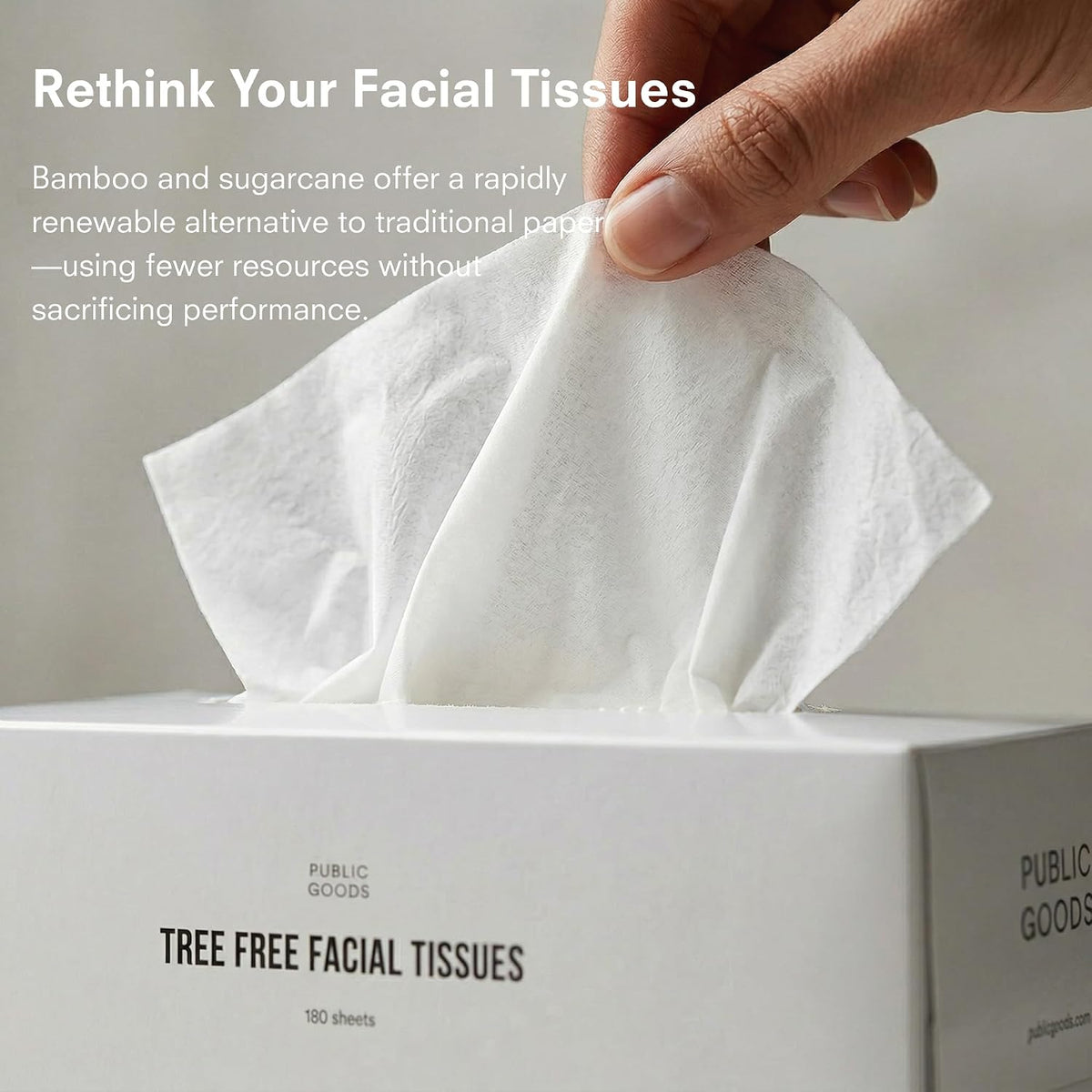 Tree-Free Tissues | Bamboo and Sugarcane Facial Tissues | Soft 2-Ply Sheets for Sensitive Skin | Biodegradable