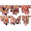 6 Sets(144Pcs) Halloween Press On Nails Short Square Fake Nails, Cute Ghost
