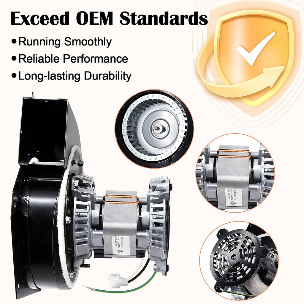 Hiorucet J238-138-1344 Furnace Draft Inducer Motor for Trane XE80, Fasco A143, 7002-2558 7021-8428, Rotom FB-RFB337, Packard 66787, J238-138-1344 Blower Motor Replacement With Gasket for Trane Furnace