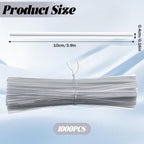 1000 Pcs Clear Twist Ties, 4 Inch Metal Wire Twists Tie Reusable Plastic Twist Ties for Plastic Bags Bread Coffee