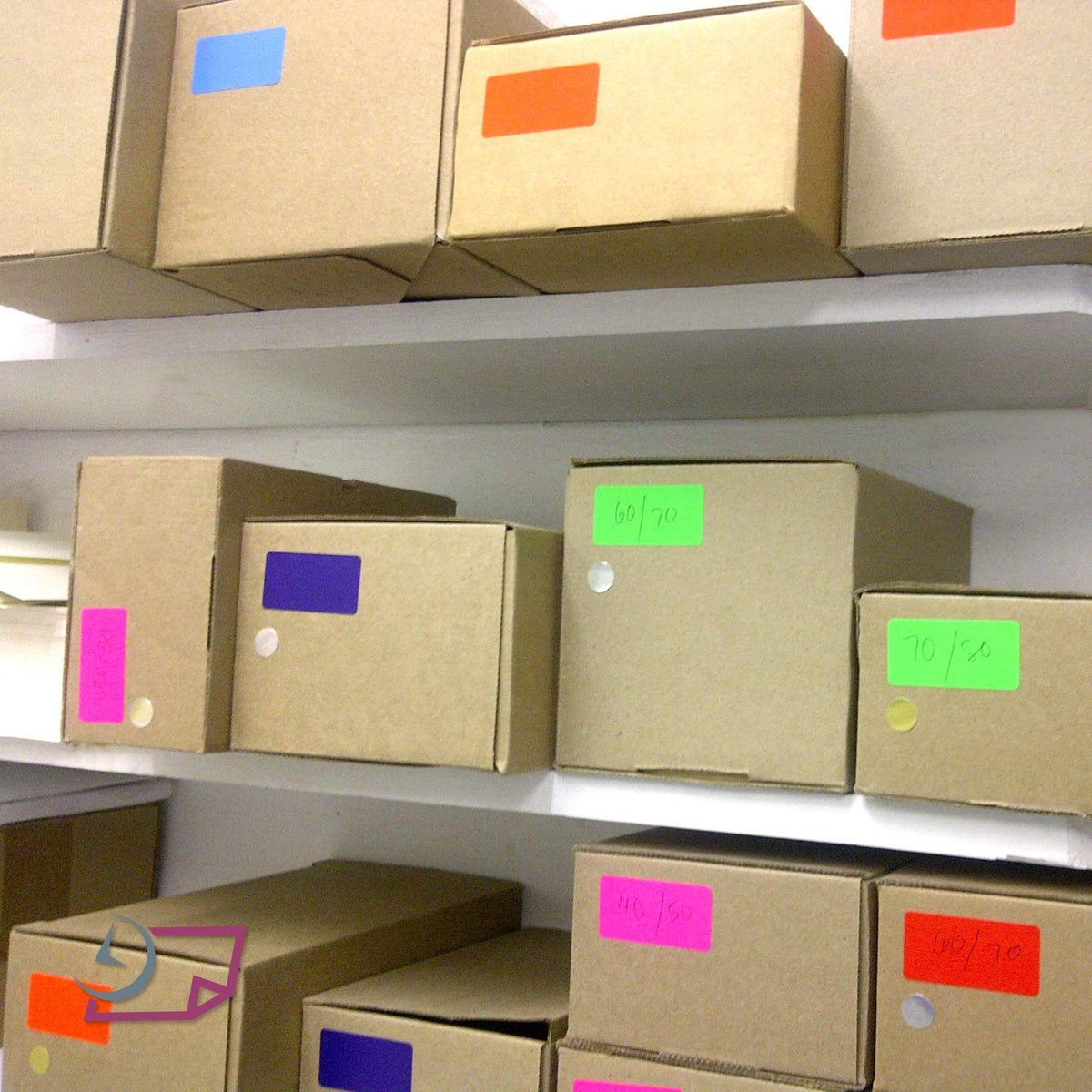 500 Rectangle Stickers, Color Coding Labels Roll, (3" x 5")