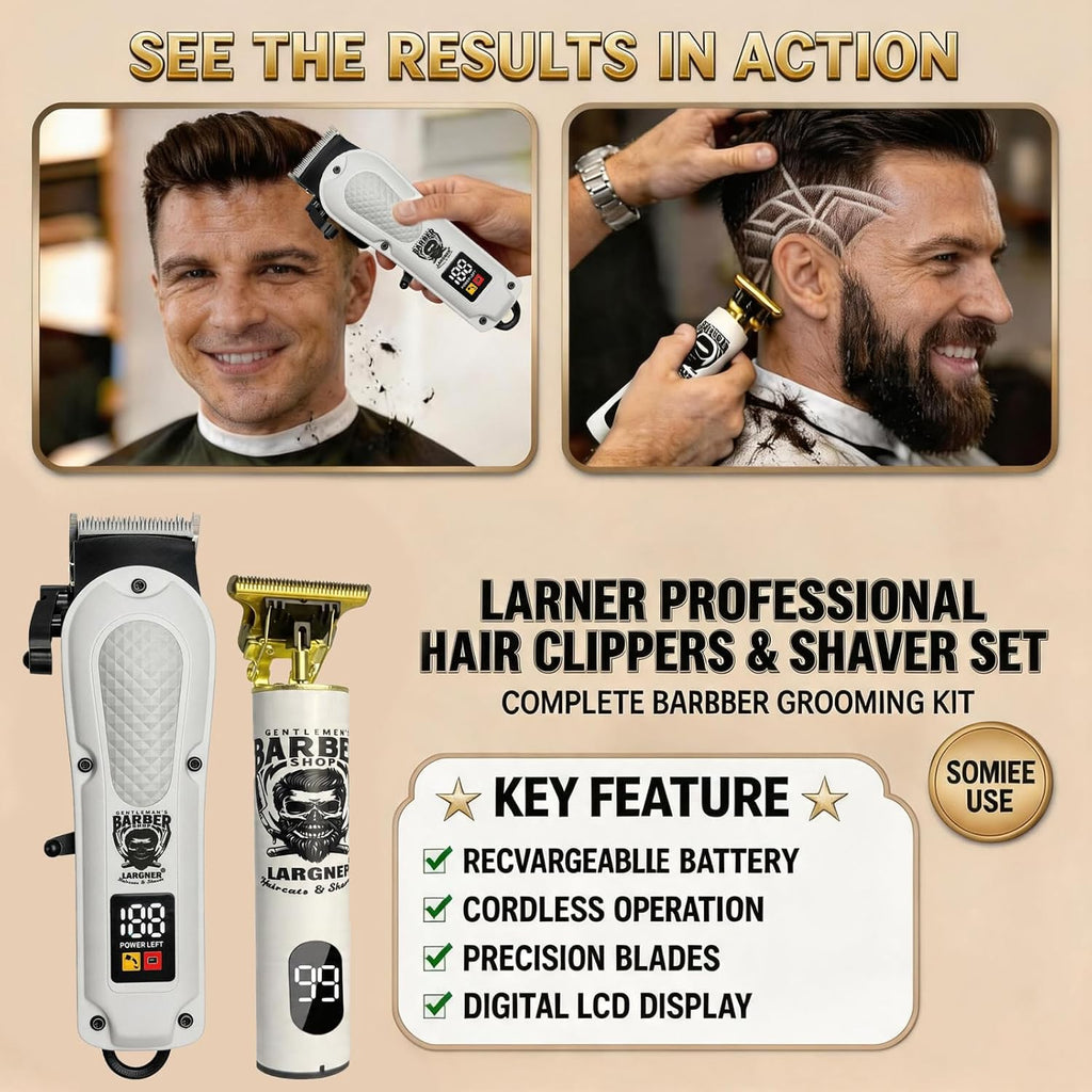 Hair Clippers for Men, Clippers and Trimmers Set, Barber Clippers, Electric Hair Trimmer with Box, Gifts for Men