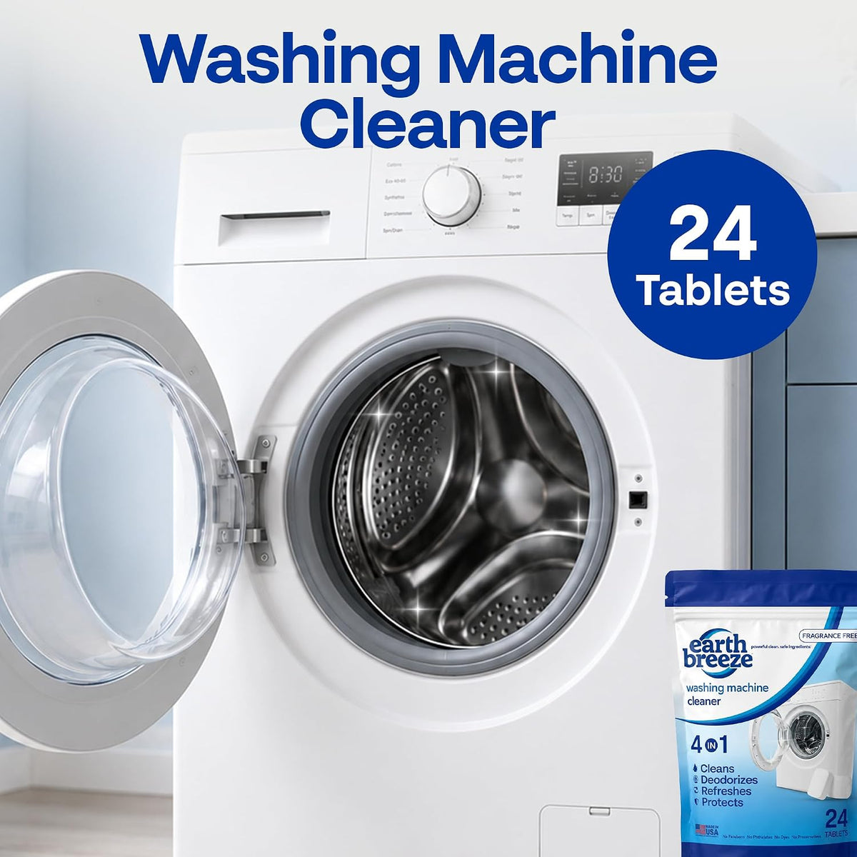 Washing Machine Cleaner Tablets Fragrance-Free 1 Year Supply