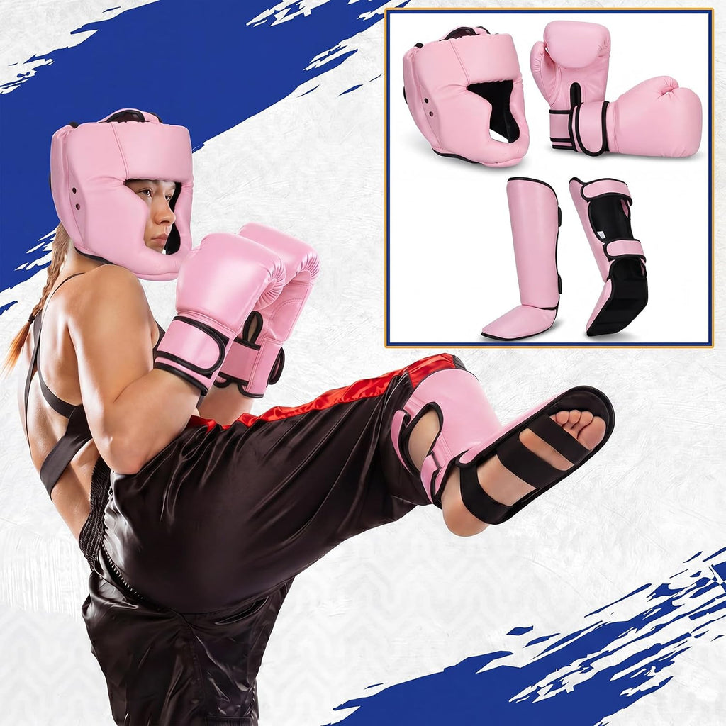 5 Pcs Boxing Guards Set for Kids with Sparring Headgear