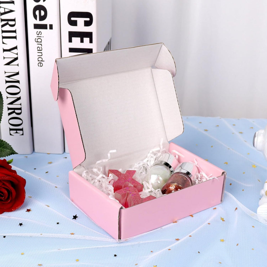 6x4x1.6 Pink Shipping Boxes for Small Business, 50 Pack Small Shipping boxes, Corrugated Cardboard Boxes for Shipping
