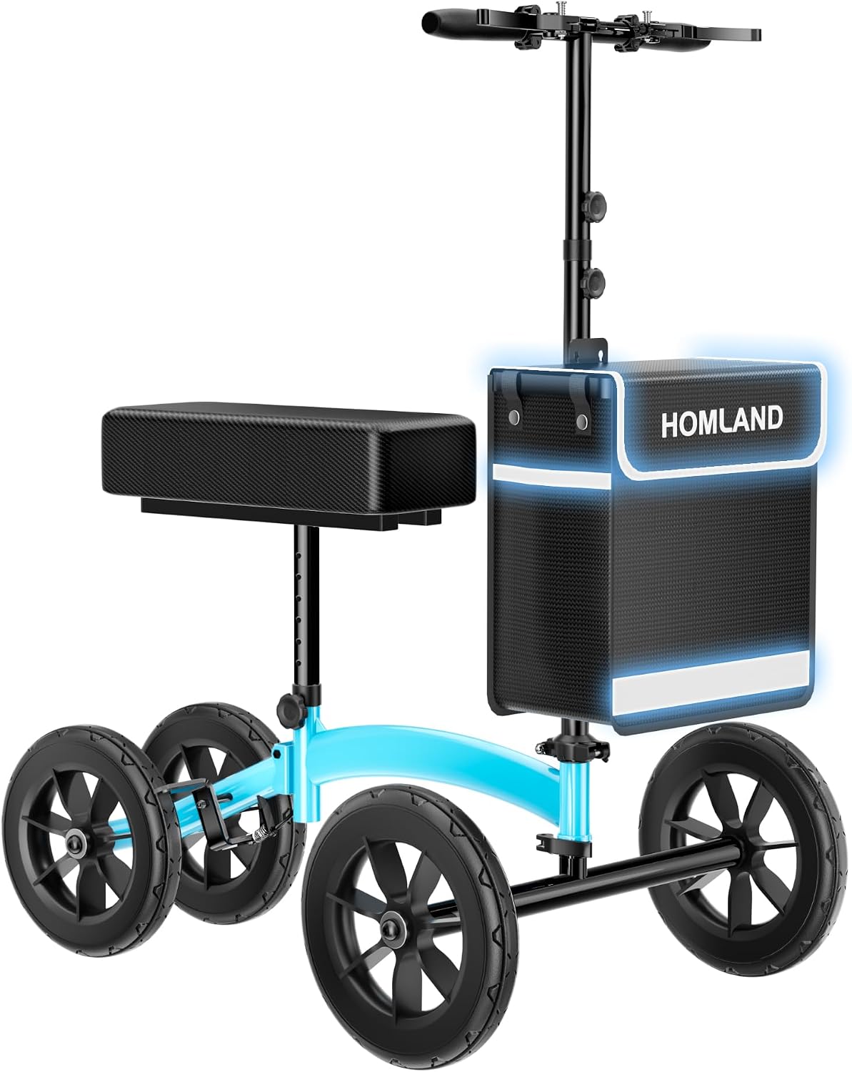 Knee Scooter Walker for Adults for Foot Injuries, 8'' Rubber Wheel