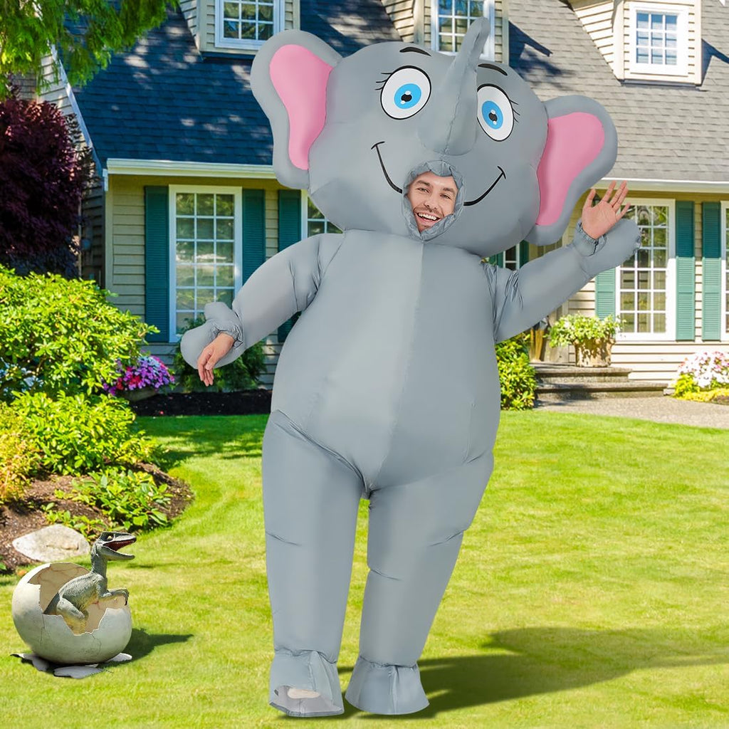 Inflatable Elephant Costume for Adult Halloween Costume Funny Blow up Elephant Costume for Men Women Party Cosplay
