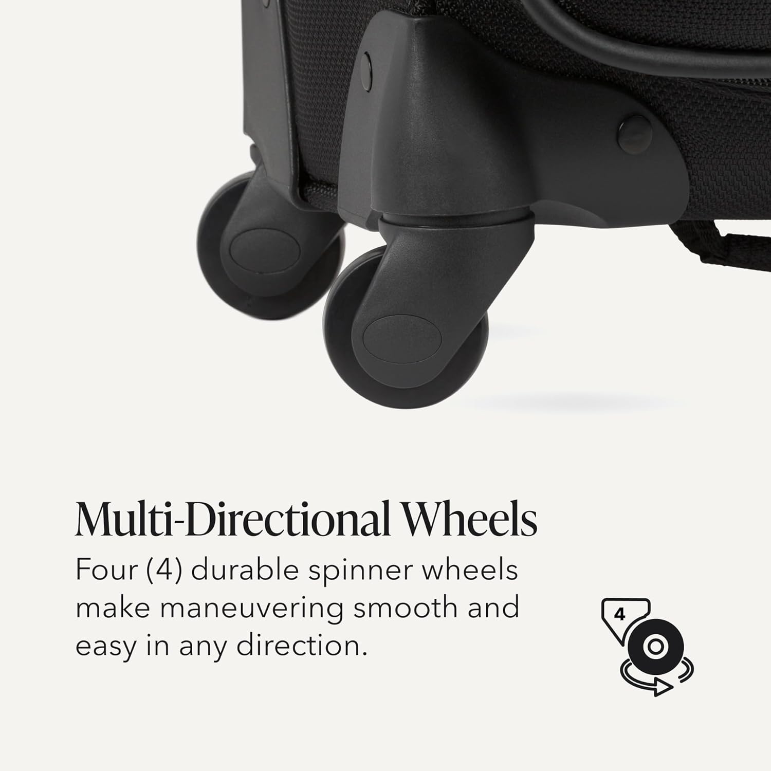 Sion Softside Expandable Spinner Luggage Durable Lightweight Travel Suitcase, Black, Carry-On