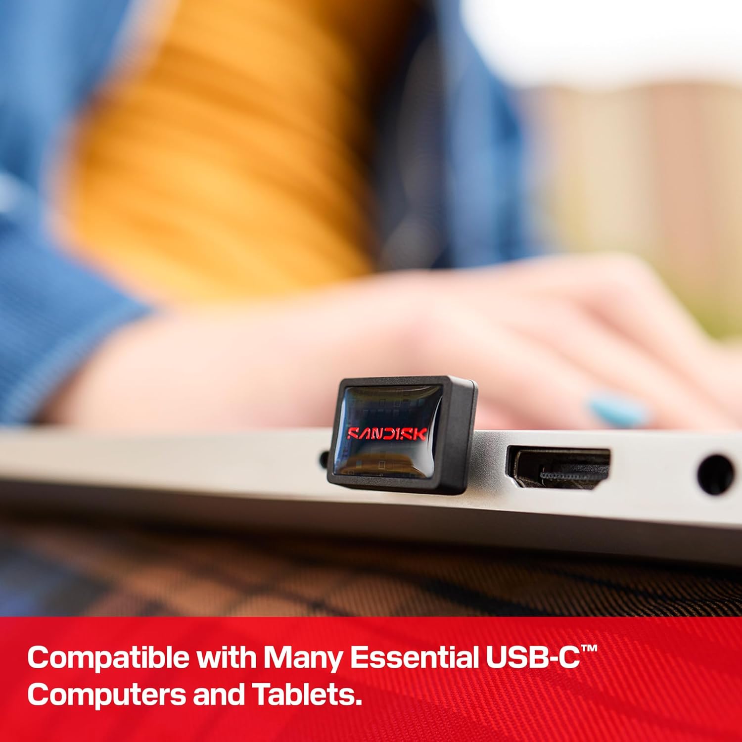 256GB Extreme Fit USB-C Flash Drive - Up to 400MB/s Read speeds, USB 3.2 Gen 1, USB Type-C - Plug-and-Stay Storage