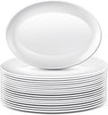 24 Pack 14" Large Serving Platters, Melamine Oval Plates Tray, White
