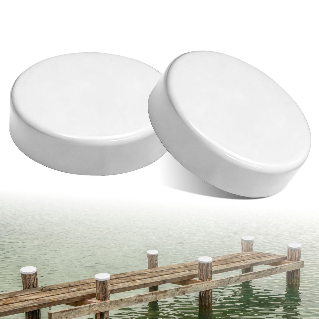 Dock Piling Caps, 9" Flat Top Design Piling Cover, Dock Post Cap Round