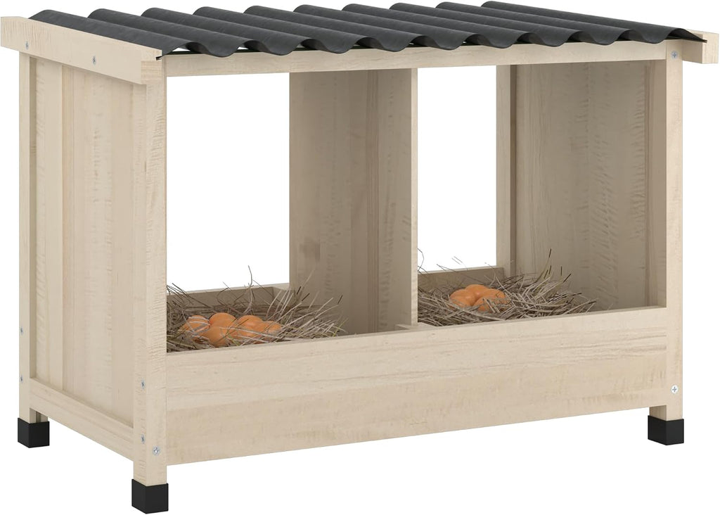 Wooden Chicken Nesting Box, Wall Mounted or Floor Use, 2 Holes
