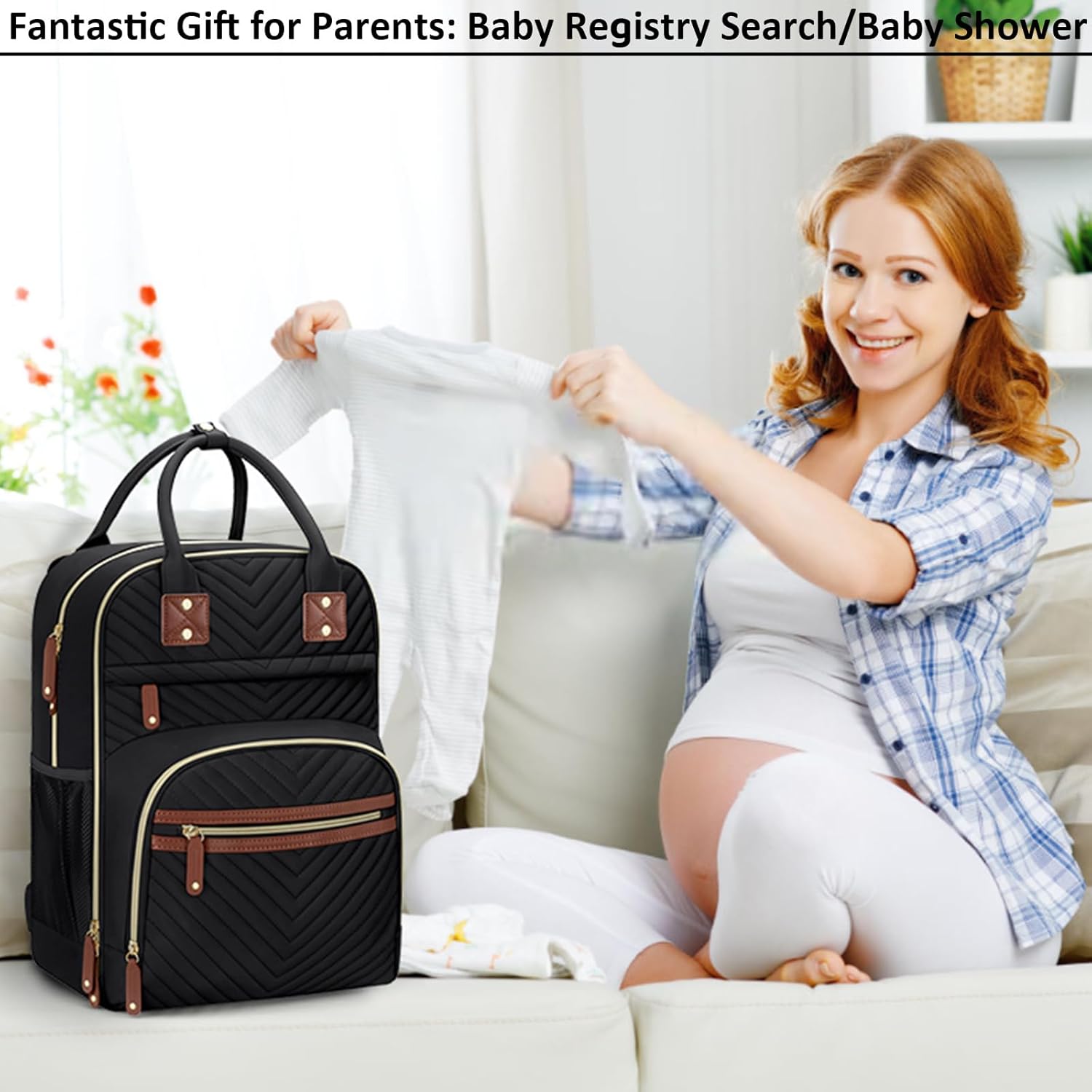 Diaper Bag Backpack for Women with Changing Pad, Baby Bag with Insulated Pockets Multifunctional Diaper Bags For Baby