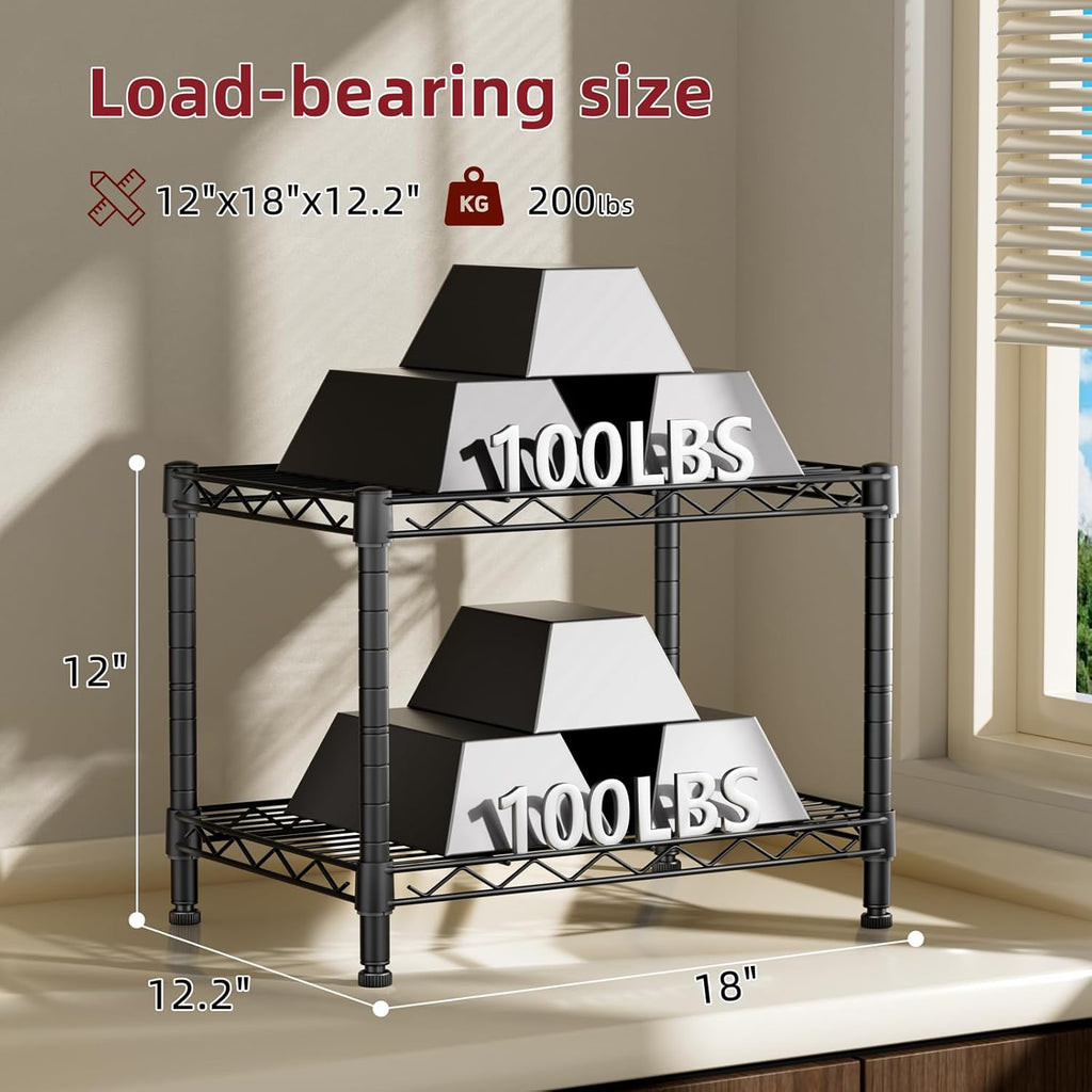 2 Small Wire Shelves Kitchen Pantry Close Home Organizers and Storage Bathroom Shelf Laundry Room Organization