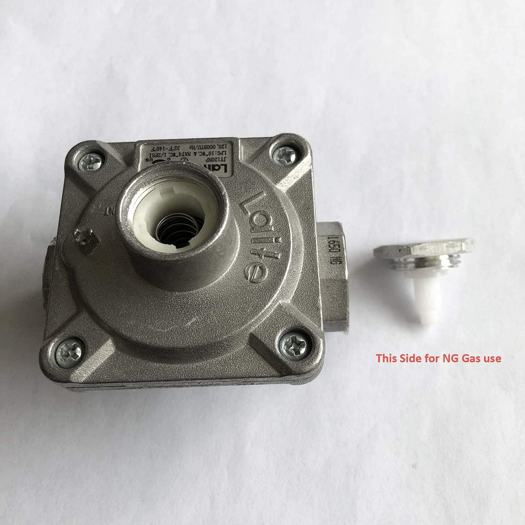 Natural Gas Grill Regulator Gas Pipe in/Out 1/2'' X 1/2"-14NPT, Max Inlet Pressure:1/2" PSI, Outlet Pressure LPG 10" NG 4" W.C, NPT Natural Gas Low Pressure Regulator