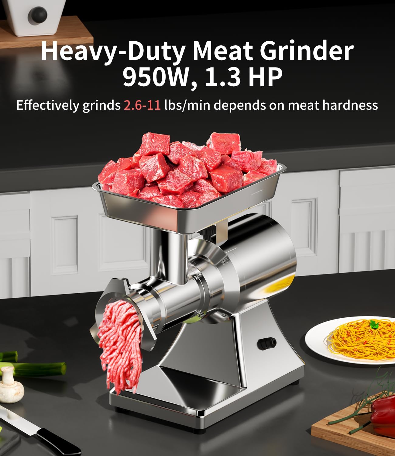 #12 Electric Meat Grinder Heavy Duty 1.3 HP Full Stainless Steel Commercial