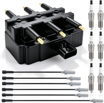 UF305 Ignition Coil XP5263 Iridium-Platinum Spark Plug Wire Set Fit for Chrysler Pacifica 2005-2008 Town & Country