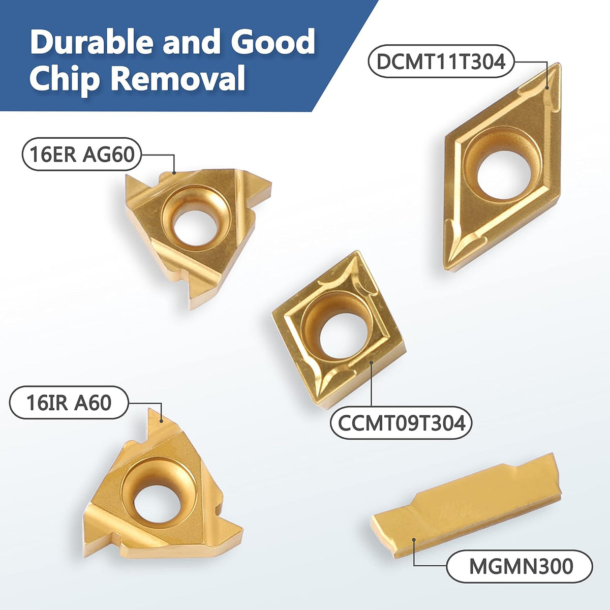 Carbide Lathe Tools - Metal Lathe Threading Tool Bit Set 21pcs - 7pcs 5/8 Inch Turning Holder Boring Bars + 14pcs Indexable Golden Carbide Inserts
