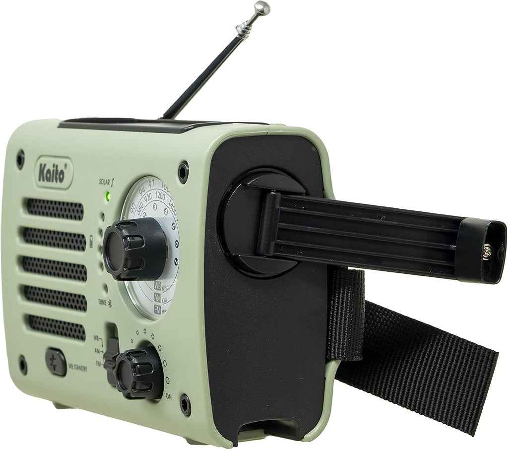 KA380 Emergency Radio & Portable Bluetooth Speaker – AM/FM NOAA Weather Radio Rechargeable with Solar Panel and Hand