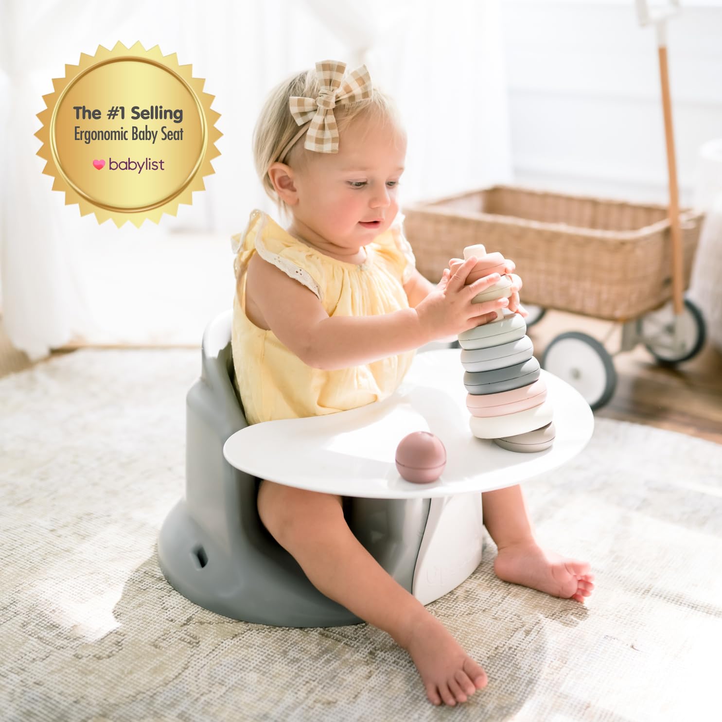 – The Original Ergonomic Baby Floor & Booster Seat with Tray, Developed with Physical Therapists for Upright Posture